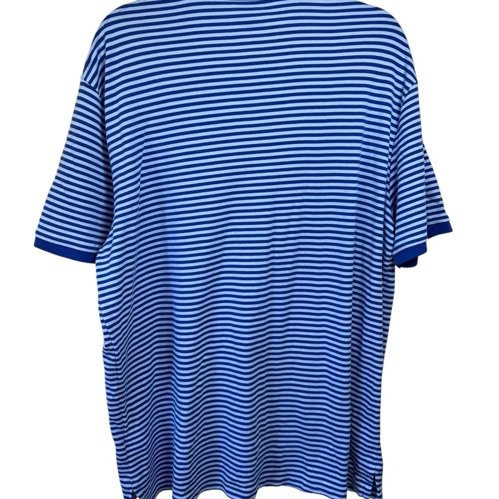 Polo Ralph Lauren Light‎ and Dark Blue Stripe Size XL Short Sleeve Golf Preppy